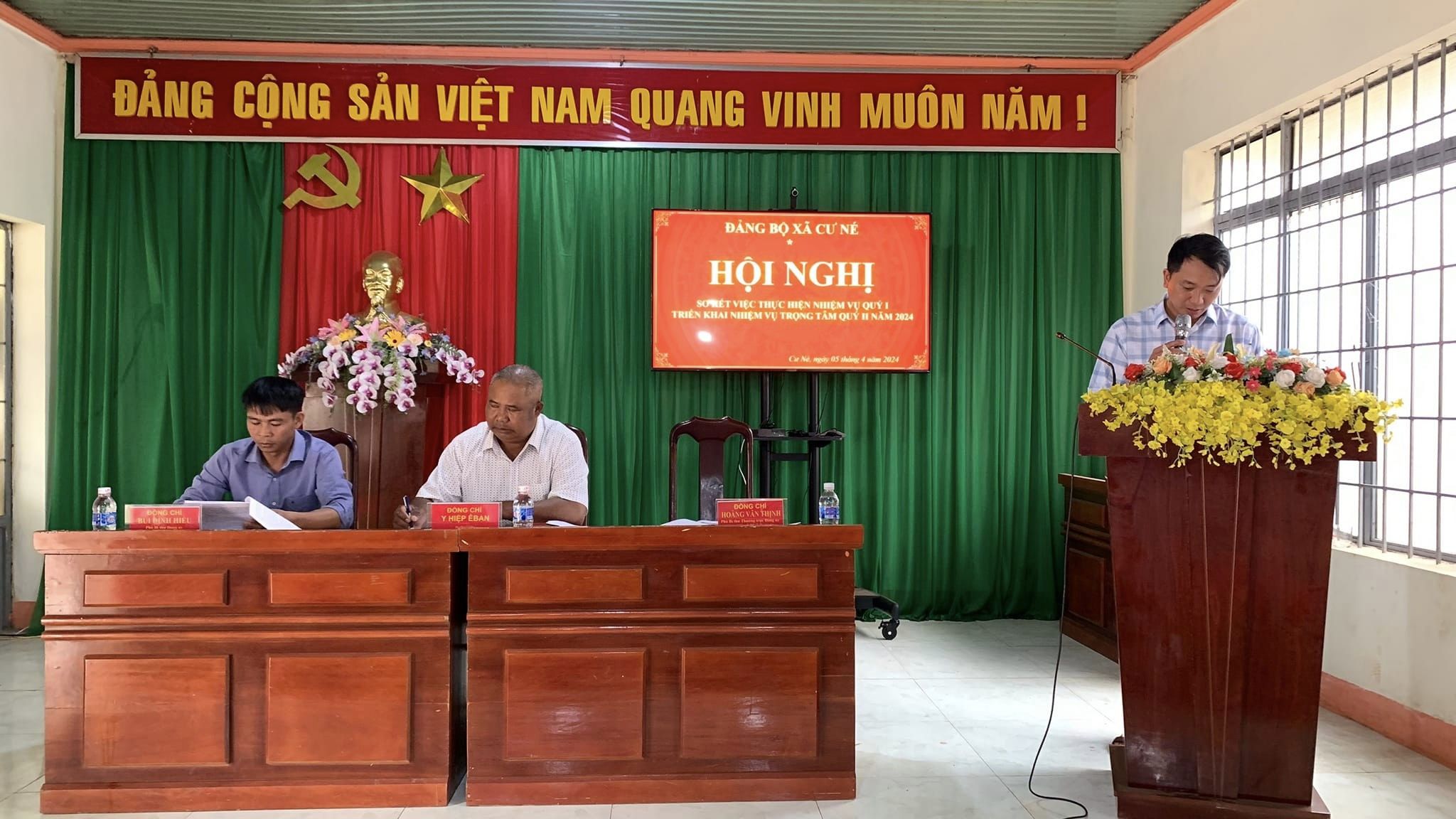 Đảng ủy xã Cư Né đã tổ chức thành công hội nghị sơ kết quý I triển khai phương hướng quý II